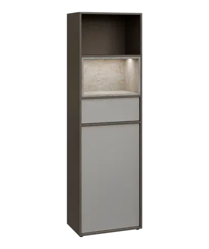 ERE V642 P kancelářská skříň, 1-dveřová/zásuvka/2 niky, 2000x600x400, pravá, metalická